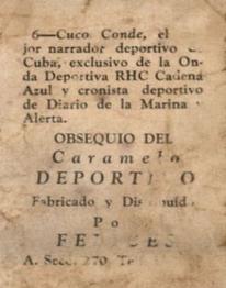 1945-46 Caramelo Deportivo Cuban League #6 Cuco Conde Back