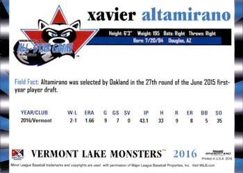 2016 Grandstand NY-Penn League All-Star Game North/South #NNO Xavier Altamirano Back