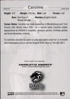 2010 Choice Charlotte Knights #29 Caroline Back