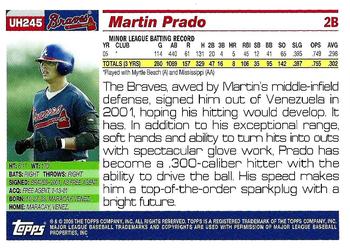 2005 Topps Updates & Highlights #UH245 Martin Prado Back