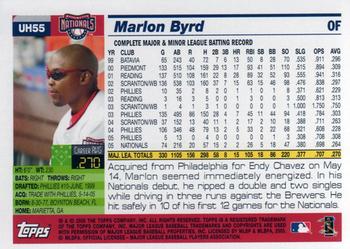2005 Topps Updates & Highlights #UH55 Marlon Byrd Back
