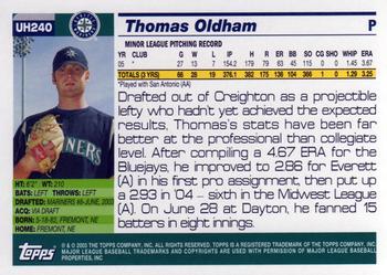 2005 Topps Updates & Highlights #UH240 Thomas Oldham Back