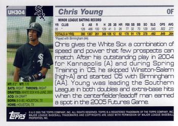 2005 Topps Updates & Highlights #UH304 Chris Young Back