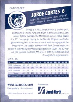 2011 Lincoln Saltdogs #NNO Jorge Cortes Back