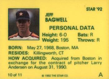 1992 Star Jeff Bagwell #10 Jeff Bagwell Back