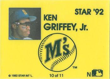 1992 Star Ken Griffey Jr. #10 Ken Griffey, Jr. Back
