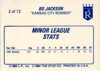 1988 Star Bo Jackson #2 Bo Jackson Back