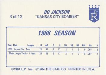 1988 Star Bo Jackson #3 Bo Jackson Back