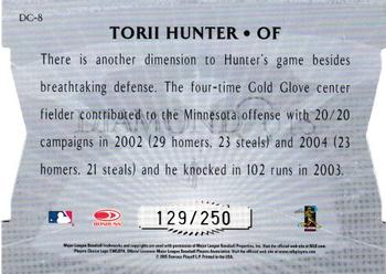 2005 Donruss Studio - Diamond Cuts Die Cut #DC-8 Torii Hunter Back