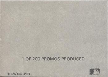 1992 Star Silver - Promos #NNO Will Clark Back