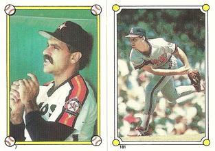 1987 Topps Stickers Hard Back Test Issue #7 / 181 Dave Lopes / Kirk McCaskill Front