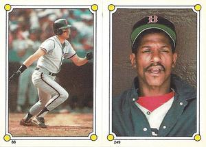 1987 Topps Stickers Hard Back Test Issue #88 / 249 Will Clark / Dennis Boyd Front