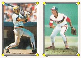 1987 Topps Stickers Hard Back Test Issue #129 / 291 Tony Pena / Greg Walker Front