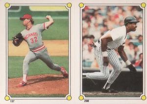1987 Topps Stickers Hard Back Test Issue #137 / 298 Tom Browning / Dave Winfield Front