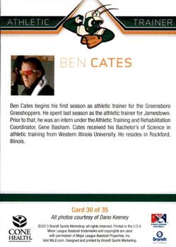 2013 Brandt Greensboro Grasshoppers #30 Ben Cates Back