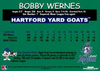 2018 Grandstand Hartford Yard Goats #NNO Bobby Wernes Back