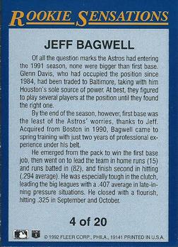 1992 Fleer - Rookie Sensations #4 Jeff Bagwell Back