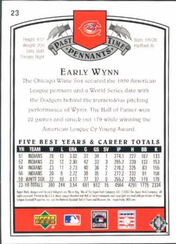 2005 UD Past Time Pennants #23 Early Wynn Back