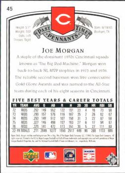 2005 UD Past Time Pennants #45 Joe Morgan Back