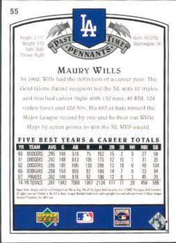 2005 UD Past Time Pennants #55 Maury Wills Back