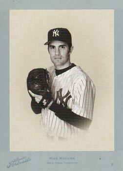 2005 Donruss Studio - Portraits Leather & Lumber Blue B/W #SP-56 Mike Mussina Front