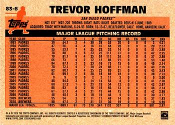 2018 Topps Update - 1983 Topps Baseball 35th Anniversary Blue #83-6 Trevor Hoffman Back