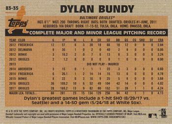 2018 Topps Update - 1983 Topps Baseball 35th Anniversary Blue #83-35 Dylan Bundy Back