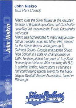 1995 Colorado Silver Bullets #NNO John Niekro Back