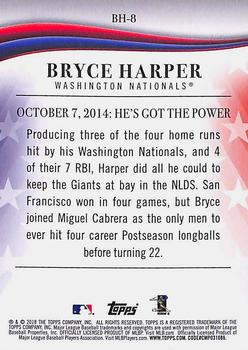 2018 Topps Update - Bryce Harper Highlights #BH-8 Bryce Harper Back