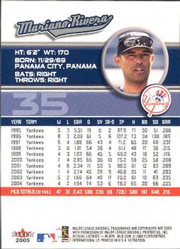 2005 Ultra #35 Mariano Rivera Back