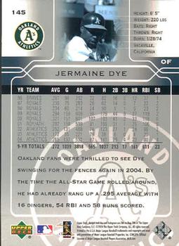 2005 Upper Deck #145 Jermaine Dye Back