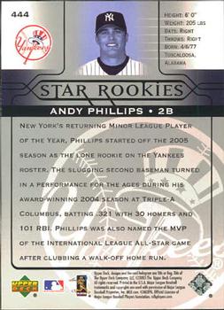 2005 Upper Deck #444 Andy Phillips Back