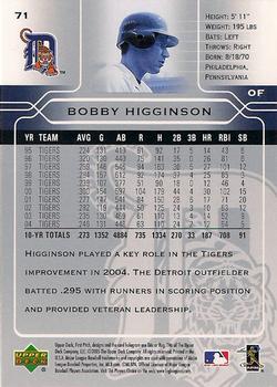 2005 Upper Deck #71 Bobby Higginson Back