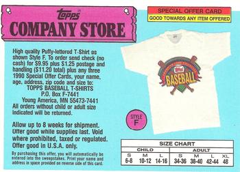 1990 Topps - Topps Company Store #NNO Style F T-Shirt Offer Front