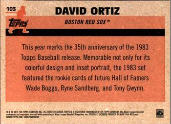 2018 Topps Update - 1983 Topps Baseball 35th Anniversary Chrome Silver Pack #103 David Ortiz Back