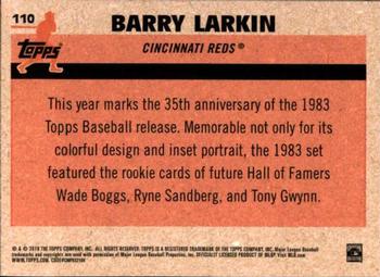 2018 Topps Update - 1983 Topps Baseball 35th Anniversary Chrome Silver Pack #110 Barry Larkin Back