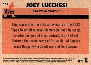 2018 Topps Update - 1983 Topps Baseball 35th Anniversary Chrome Silver Pack #112 Joey Lucchesi Back