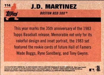 2018 Topps Update - 1983 Topps Baseball 35th Anniversary Chrome Silver Pack #114 J.D. Martinez Back