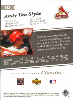 2005 Upper Deck Classics #102 Andy Van Slyke Back