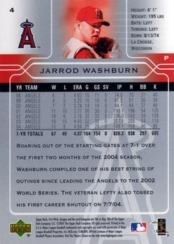 2005 Upper Deck First Pitch #4 Jarrod Washburn Back
