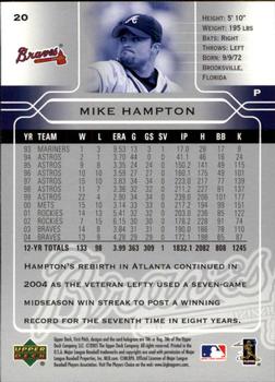 2005 Upper Deck First Pitch #20 Mike Hampton Back