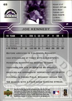 2005 Upper Deck First Pitch #65 Joe Kennedy Back