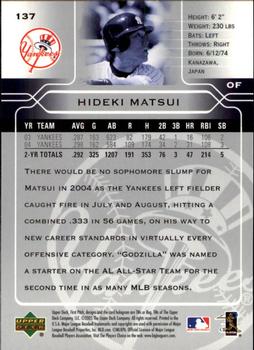 2005 Upper Deck First Pitch #137 Hideki Matsui Back