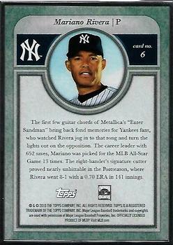 2018 Topps Transcendent Collection #6 Mariano Rivera Back