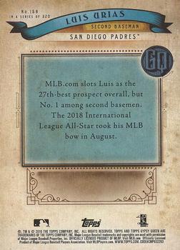 2019 Topps Gypsy Queen #158 Luis Urias Back