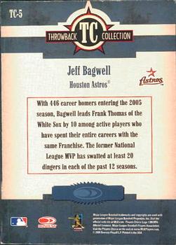 2005 Donruss Throwback Threads - Throwback Collection #TC-5 Jeff Bagwell Back