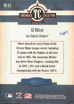 2005 Donruss Throwback Threads - Throwback Collection #TC-11 Al Oliver Back