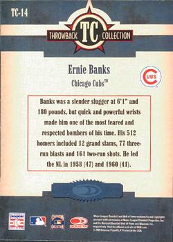 2005 Donruss Throwback Threads - Throwback Collection #TC-14 Ernie Banks Back