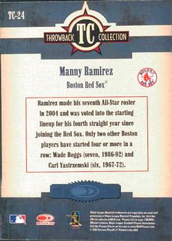 2005 Donruss Throwback Threads - Throwback Collection #TC-24 Manny Ramirez Back