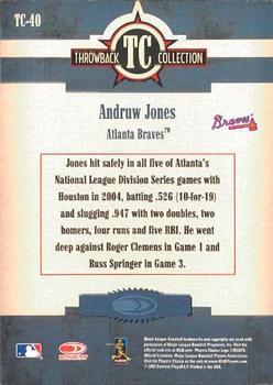2005 Donruss Throwback Threads - Throwback Collection #TC-40 Andruw Jones Back